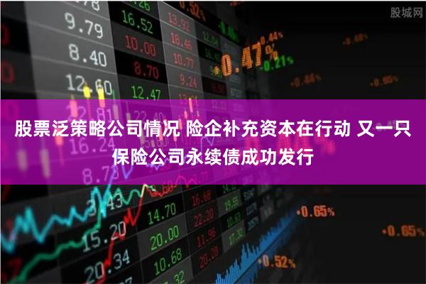 股票泛策略公司情况 险企补充资本在行动 又一只保险公司永续债成功发行