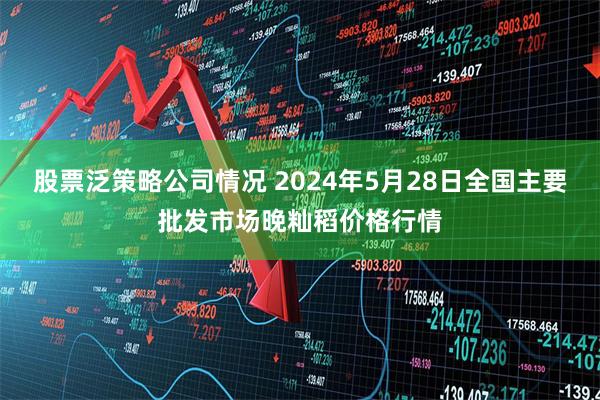 股票泛策略公司情况 2024年5月28日全国主要批发市场晚籼稻价格行情