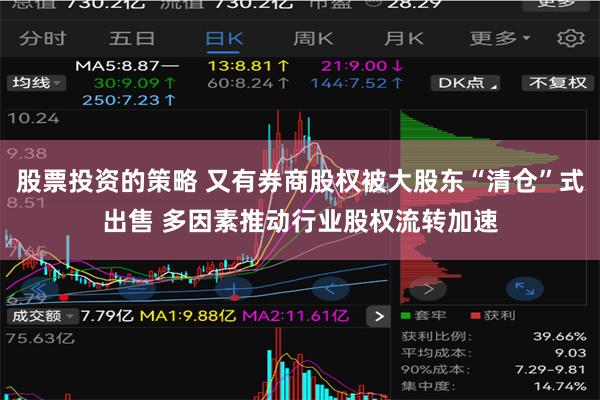 股票投资的策略 又有券商股权被大股东“清仓”式出售 多因素推动行业股权流转加速
