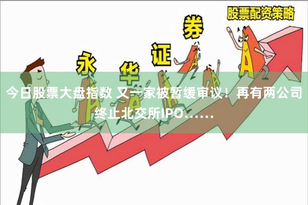 今日股票大盘指数 又一家被暂缓审议！再有两公司终止北交所IPO……
