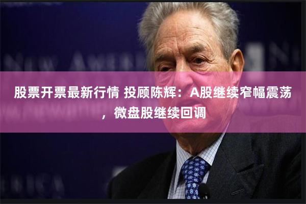 股票开票最新行情 投顾陈辉：A股继续窄幅震荡，微盘股继续回调